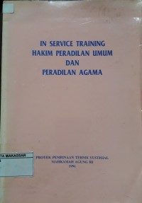 In service training hakim Peradilan Umum dan Peradilan Agama