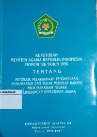 Keputusan Menteri Agama Republik Indonesia Nomor 126 Tahun 1996