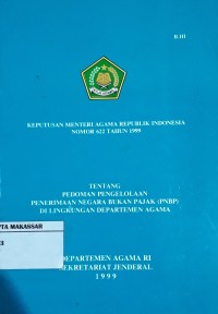 Keputusan Menteri Agama Republik Indonesia Nomor 622 Tahun 1999