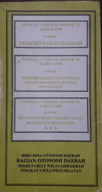 Biro Bina Otonomi Daerah Sekretariat Wilayah/Daerah Tingkat I Sulawesi Selatan