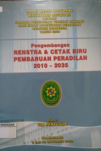 Rapat Kerja Nasional Mahkamah Agung RI dengan Jajaran Pengadilan Dari Empat Lingkungan Peradilan Seluruh Indonesia Tahun 2009 Pengembangan Renstra & Cetak Biru Pembaruan Peradilan 2010-2035