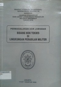 Rapat Kerja Nasional Mahkamah Agung RI dengan Jajaran Pengadilan Dari Empat Lingkungan Peradilan Seluruh Indonesia Tahun 2008 Permasalahan dan Jawaban bidang Non Teknis di Lingkungan Peradilan Militer
