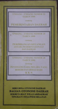 Biro Bina Otonomi Daerah Sekretariat Wilayah/Daerah Tingkat I Sulawesi Selatan