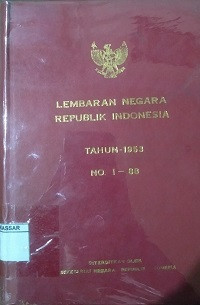 Lembaran Negara Republik Indonesia Tahun 1953 No. 1 - 88