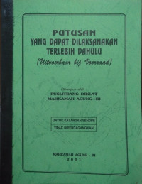 Putusan Yang Dapat Dilaksanakan Terlebih Dahulu