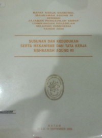 Rapat Kerja Nasional Mahkamah Agung RI dengan Jajaran Pengadilan Empat Lingkungan Pengadilan Seluruh Indoneisa tahun 2006 Susunan dan Kedudukan serta Mekanisme dan Tata Krama Mahkamah Agung RI