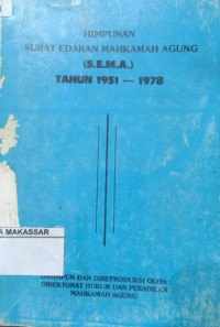 Image of Himpunan surat edaran Mahkamah Agung (S.E.M.A) tahun 1951-1978