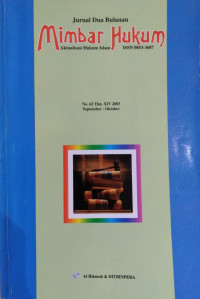 Mimbar Hukum Aktualisasi Hukum Islam No. 62 Thn. XIV 2003