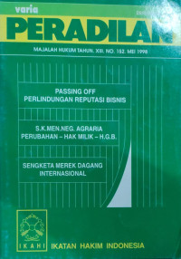 varia peradilan majalah hukum. XXI. NO. 152. mei 1998