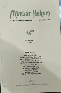 mimbar hukum aktualisasi hukum islam No. 15 Thn. V 1994