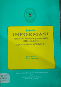 Buletin informasi peraturan perundang-undangan (SJDI-Hukum) mahkamah agung Ri